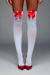 Sweetheart Bow Knee High Socks