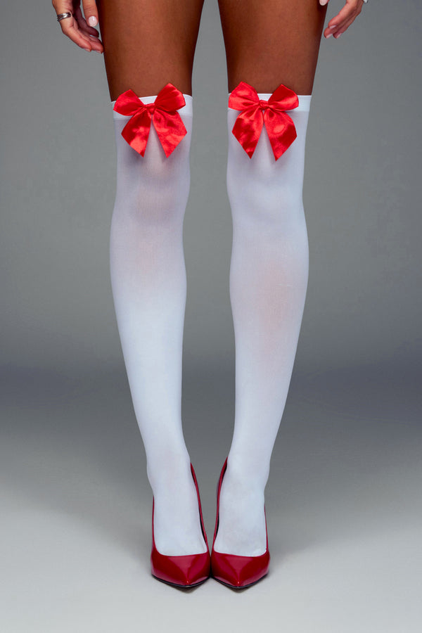 Sweetheart Bow Knee High Socks