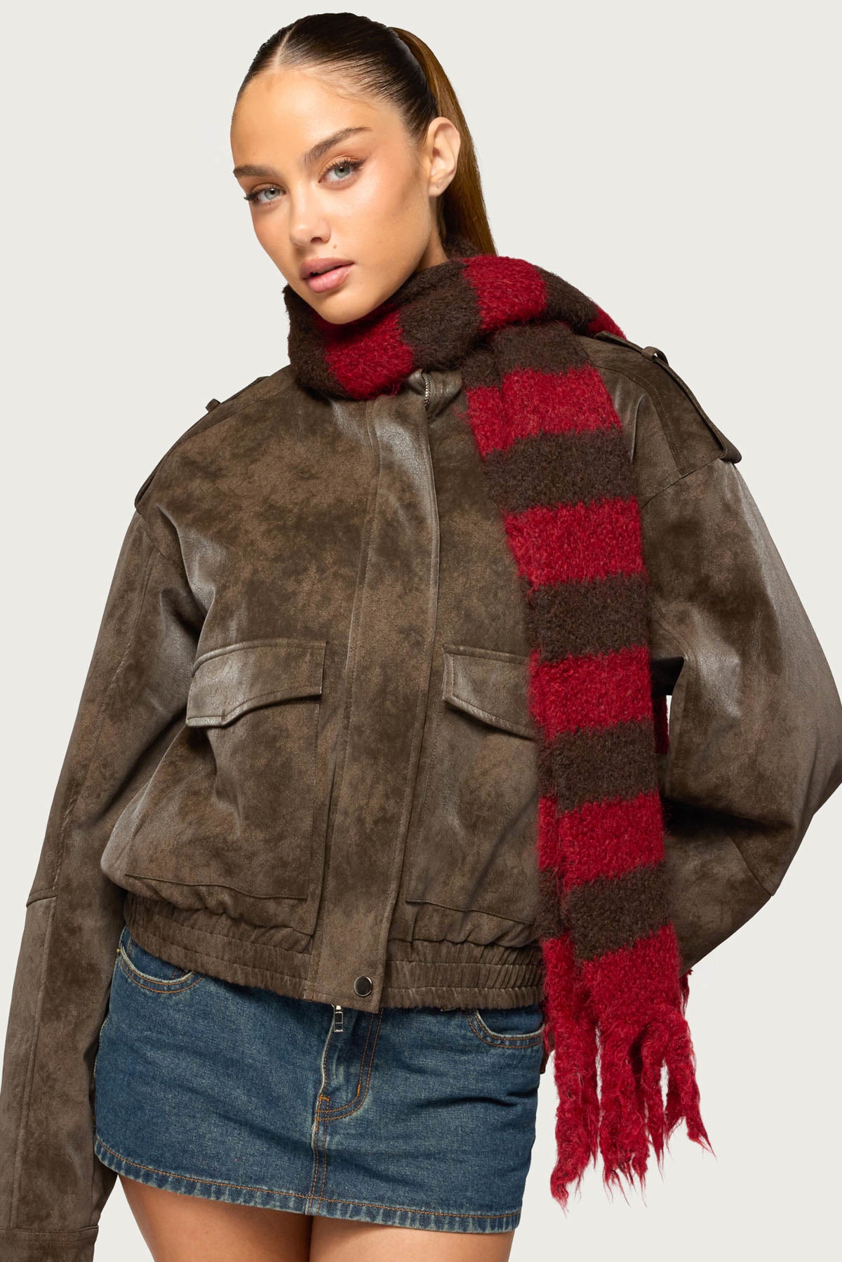 Knit Striped Scarf