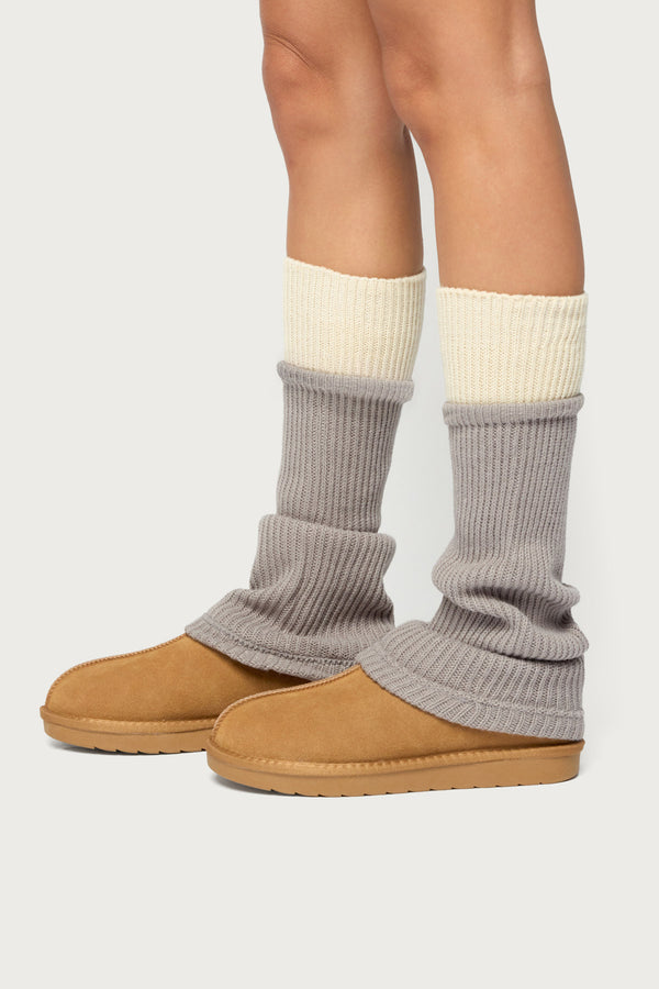 Contrast Ribbed Leg Warmers view 1