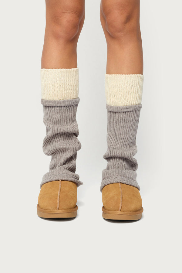 Contrast Ribbed Leg Warmers view 2