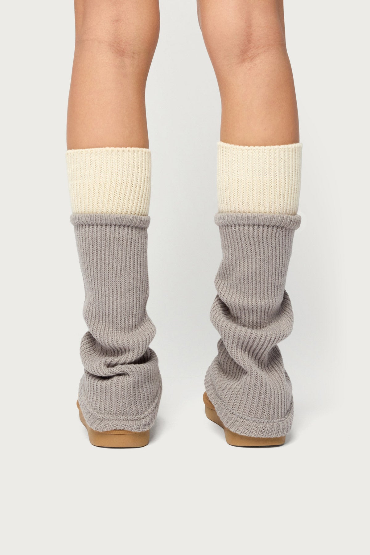Contrast Ribbed Leg Warmers