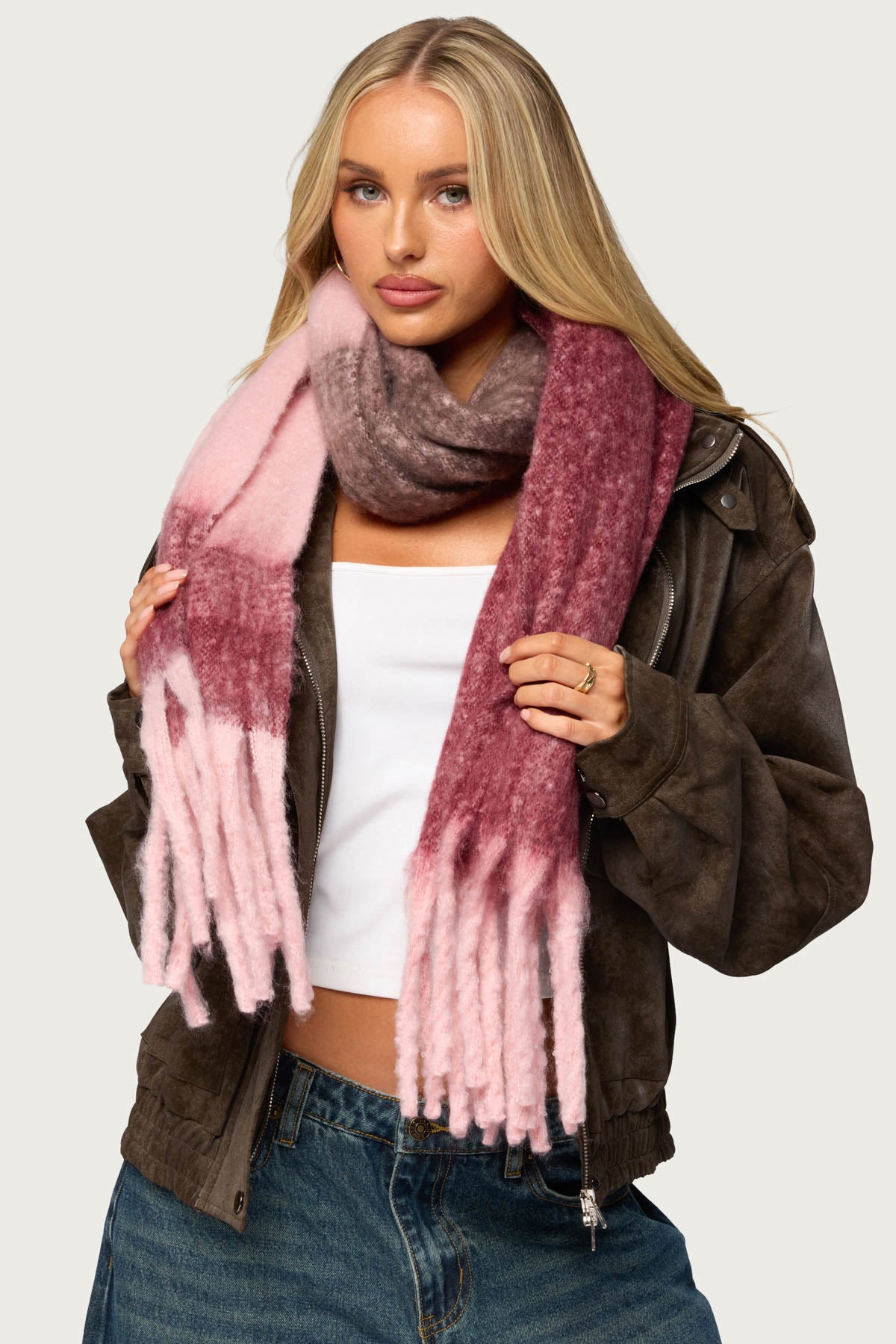 Colorblock Knit Scarf