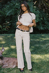 Romily Polka Dot Low Rise Straight Leg Jeans