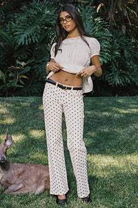 Romily Polka Dot Low Rise Straight Leg Jeans