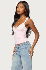 Troya Contrast Lacey Top