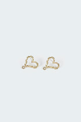 Wavy Heart Stud Earrings