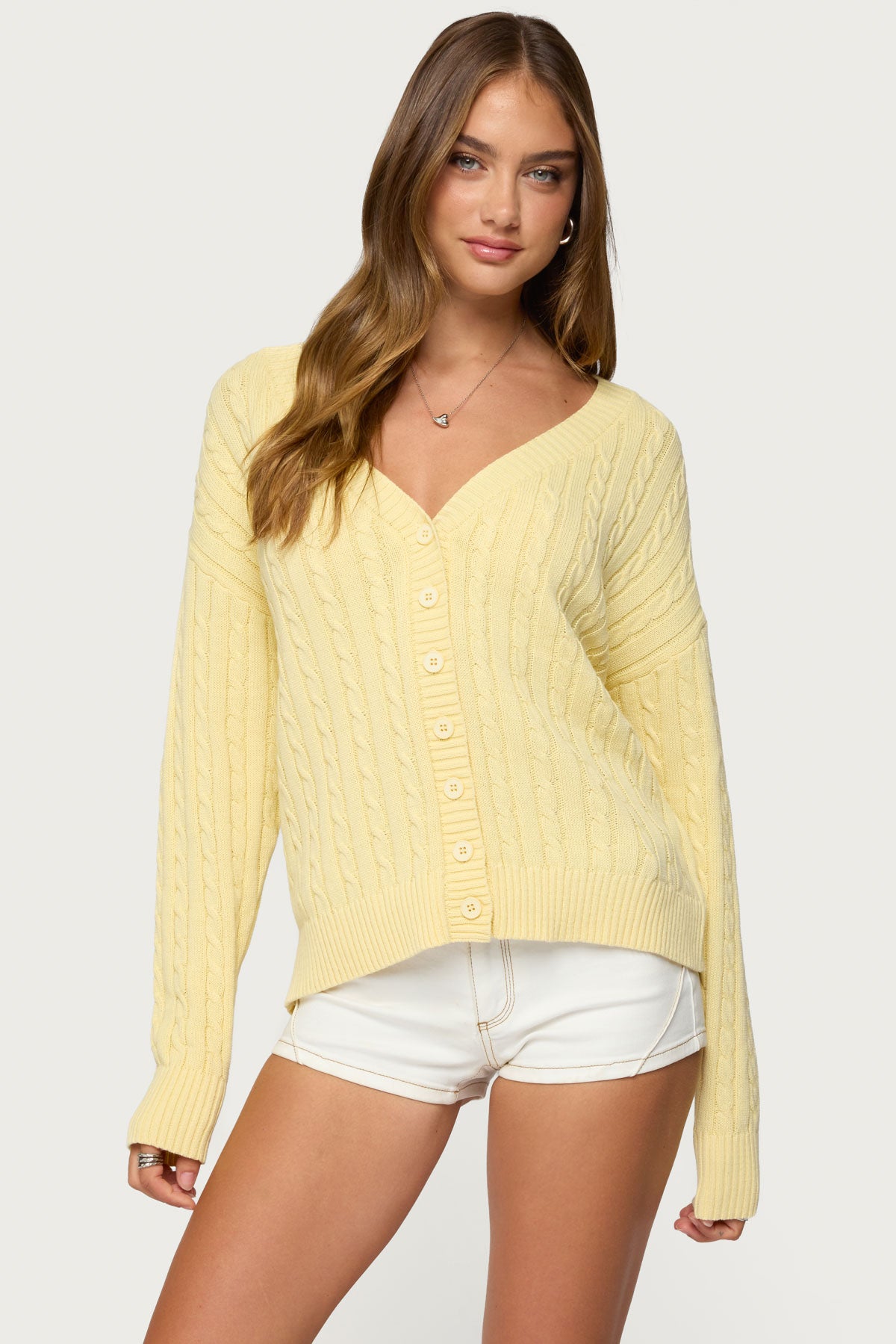 カーディガン Yellow Contrast Lace Cardigan Lover's Lace Cardigan - Yellow – Wild Rina