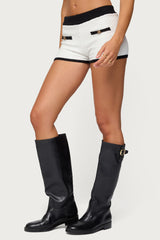 Mara Contrast Textured Knit Shorts