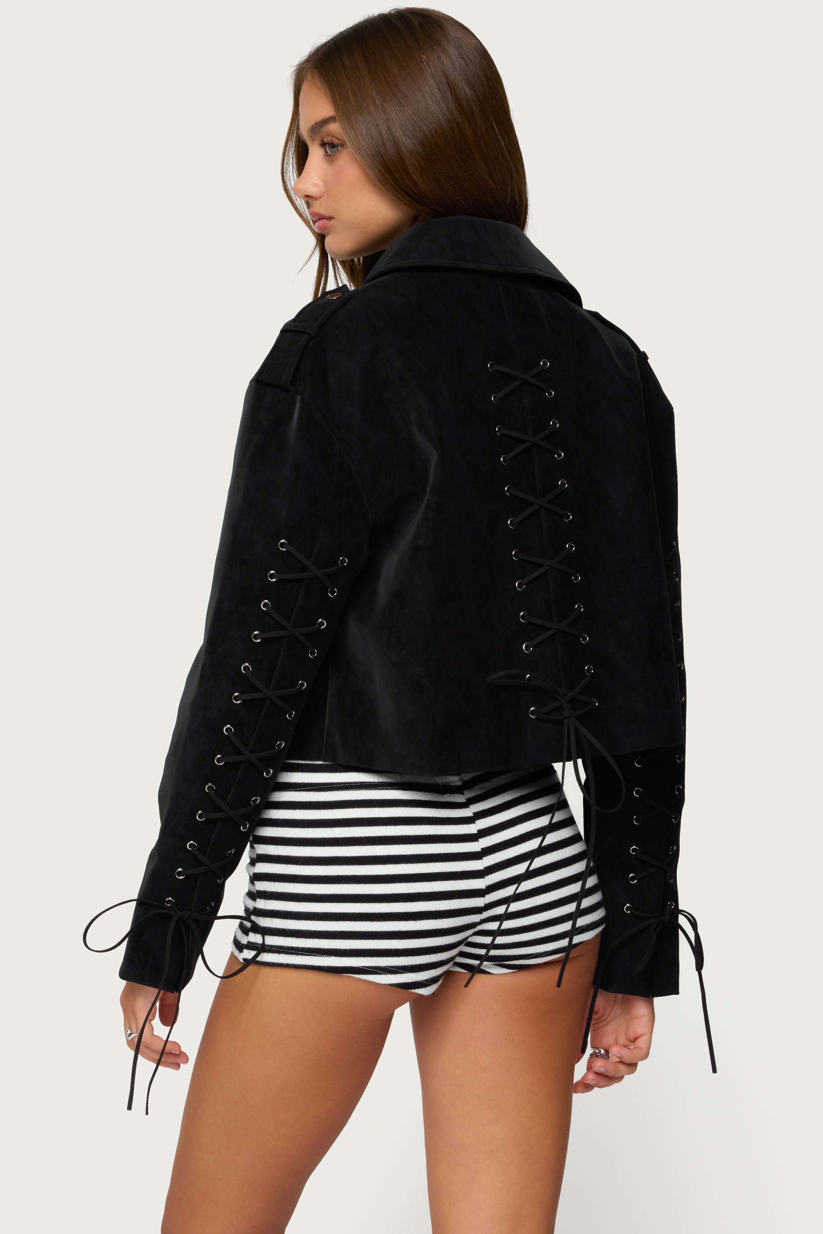 Ryder Faux Suede Biker Jacket – edikted