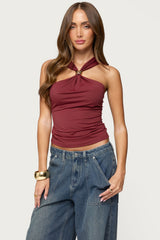 Cielle Wide Strap Gathered Top