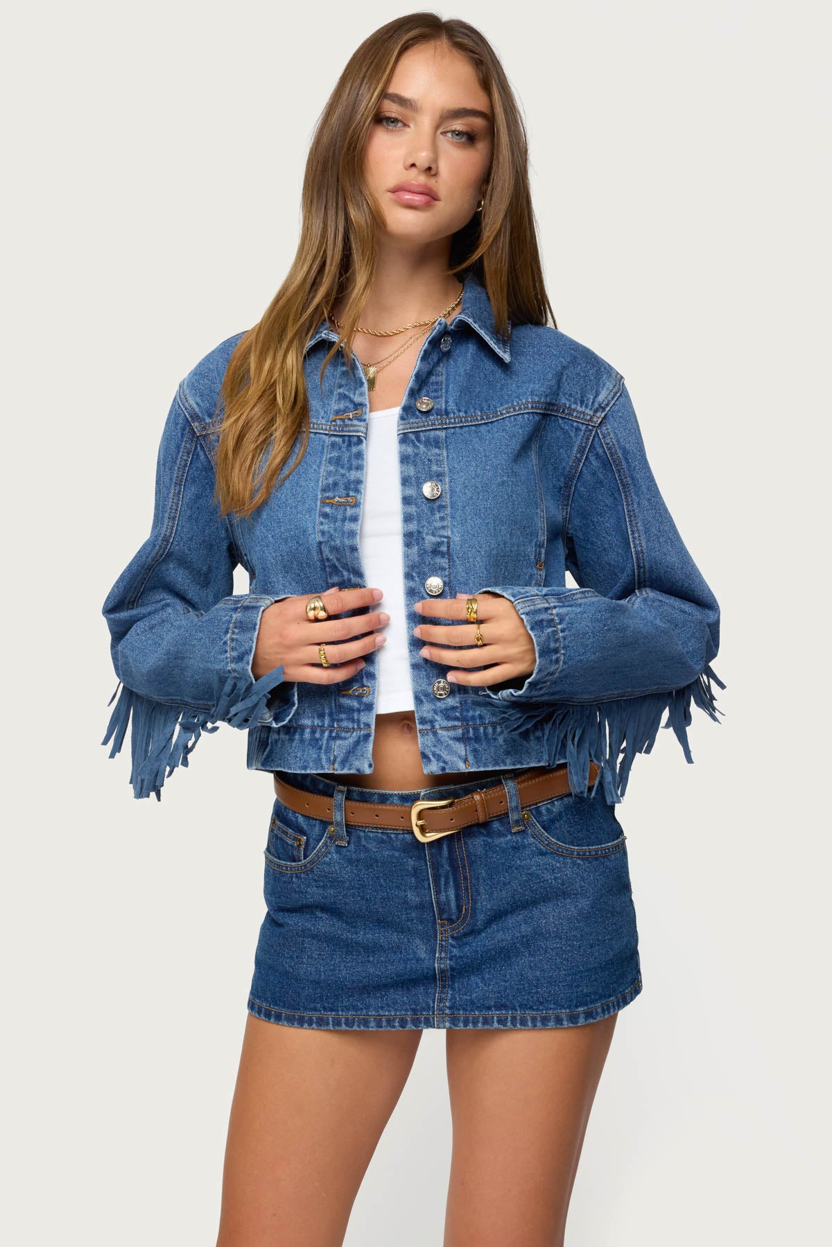 Maurice Fringed Denim Jacket – edikted