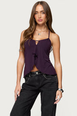 Lorenna Split Front Halter Top