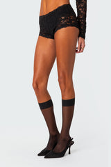 Estella Sheer Lace Micro Shorts