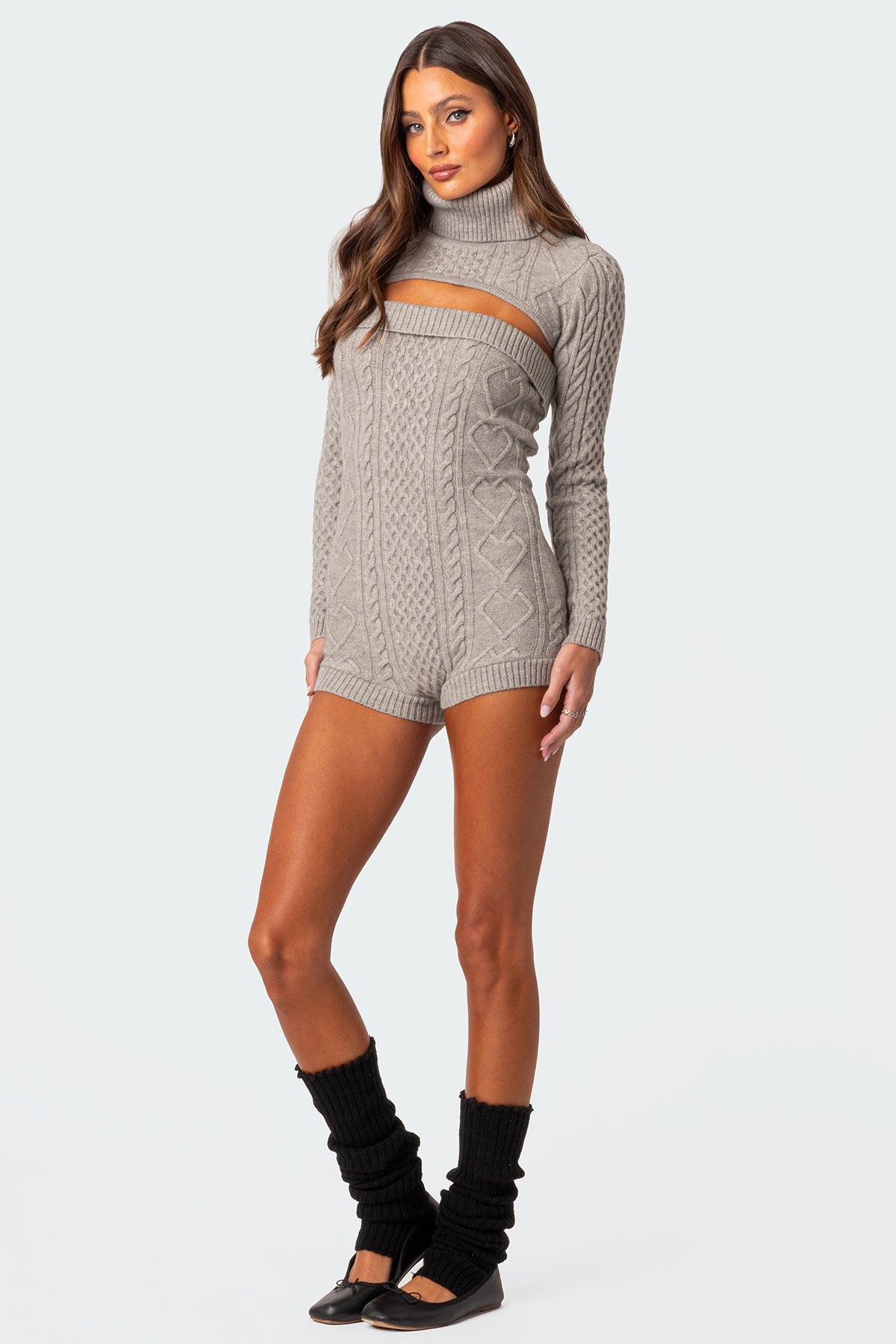 Finnley Two Piece Cable Knit Romper