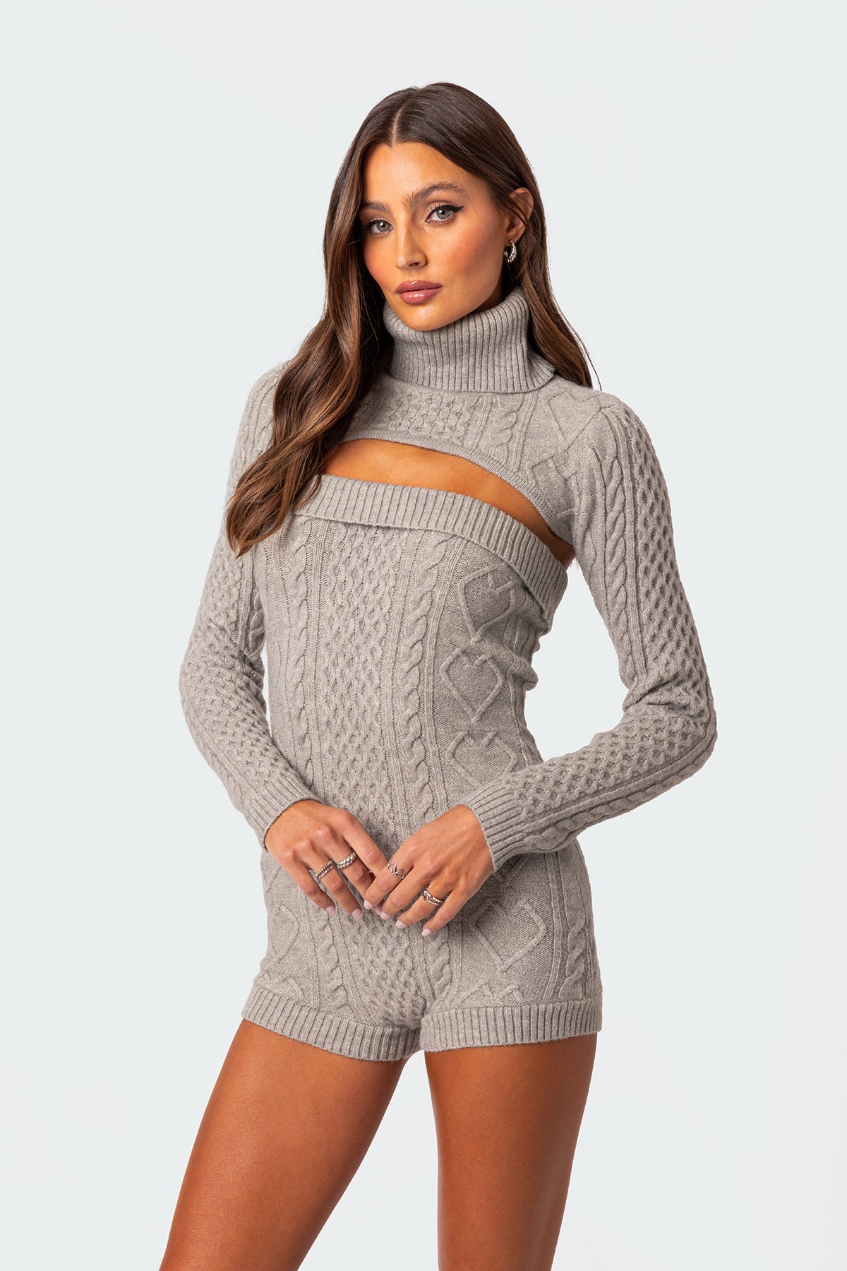 Finnley Two Piece Cable Knit Romper
