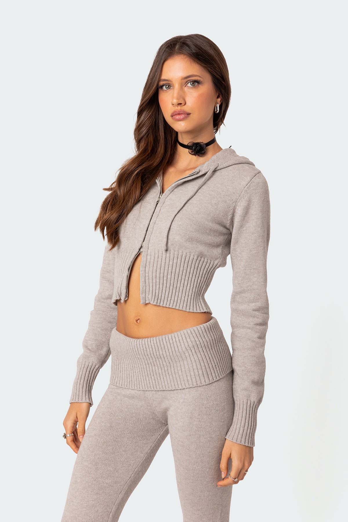 Desiree Knitted Hooded Cardigan – edikted