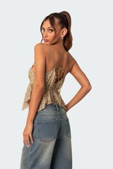 Flutter Frilled Tie Back Top