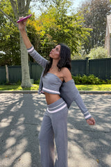 Kaliya Stripey Knit Zip Up Hoodie