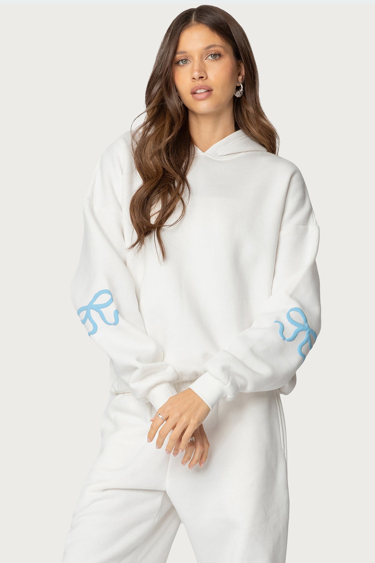 LIten♡Scallop Boa Hoodie ♡Ivory Boston Scally The Shamrock Hoodie - Ivory
