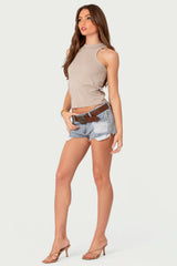 Devin Low Rise Micro Denim Shorts