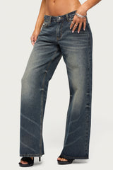 Raelynn Washed Low Rise Baggy Jeans