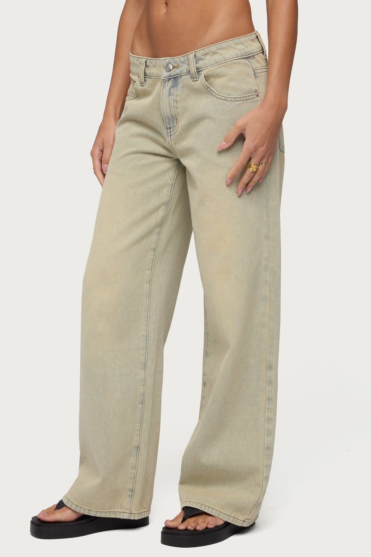 Raelynn Washed Low Rise Baggy Jeans