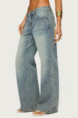 Raelynn Washed Low Rise Baggy Jeans