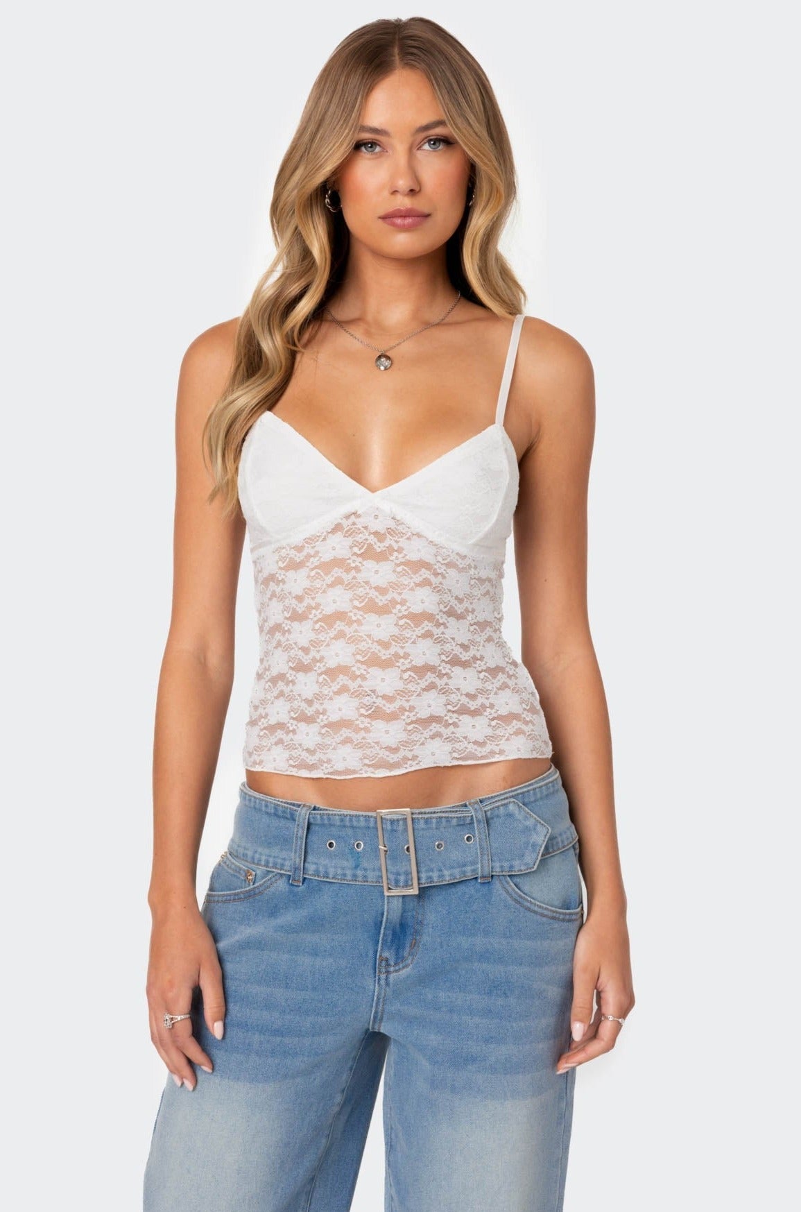 Eira Sheer Lace Tank Top