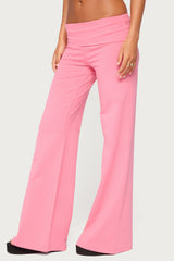 Wide Leg Foldover Pants