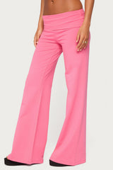Wide Leg Foldover Pants