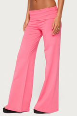 Wide Leg Foldover Pants