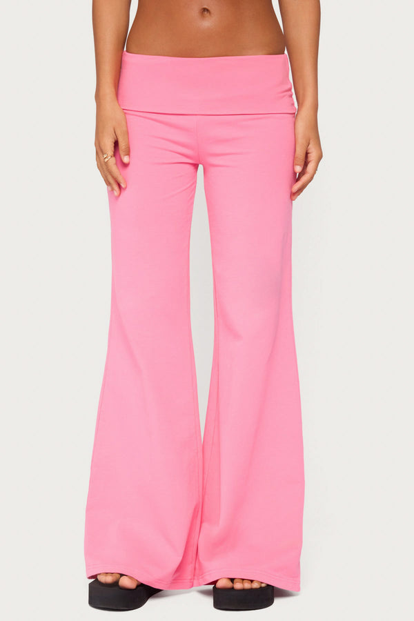Wide Leg Foldover Pants