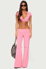 Wide Leg Foldover Pants