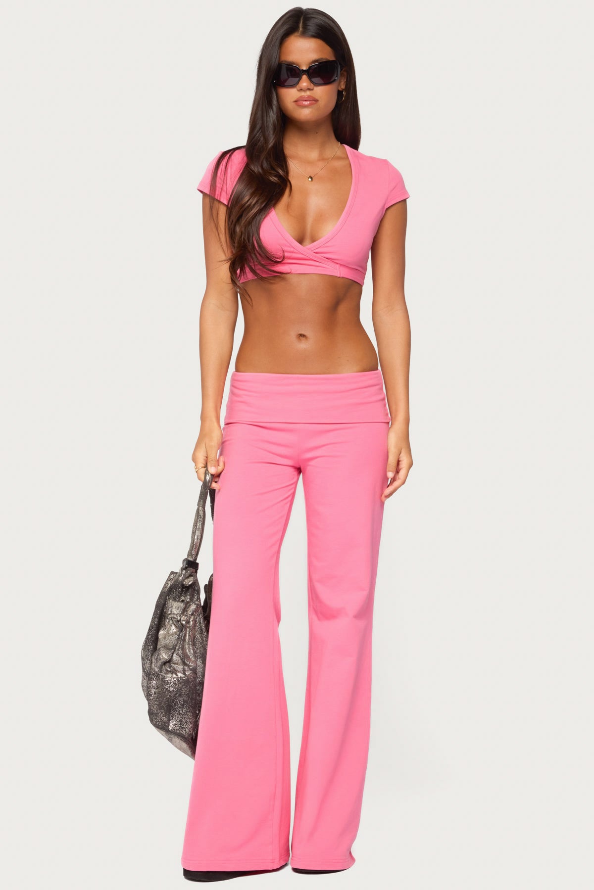 Wide Leg Foldover Pants