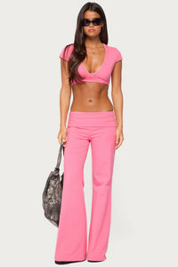 Wide Leg Foldover Pants