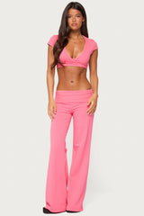 Wide Leg Foldover Pants