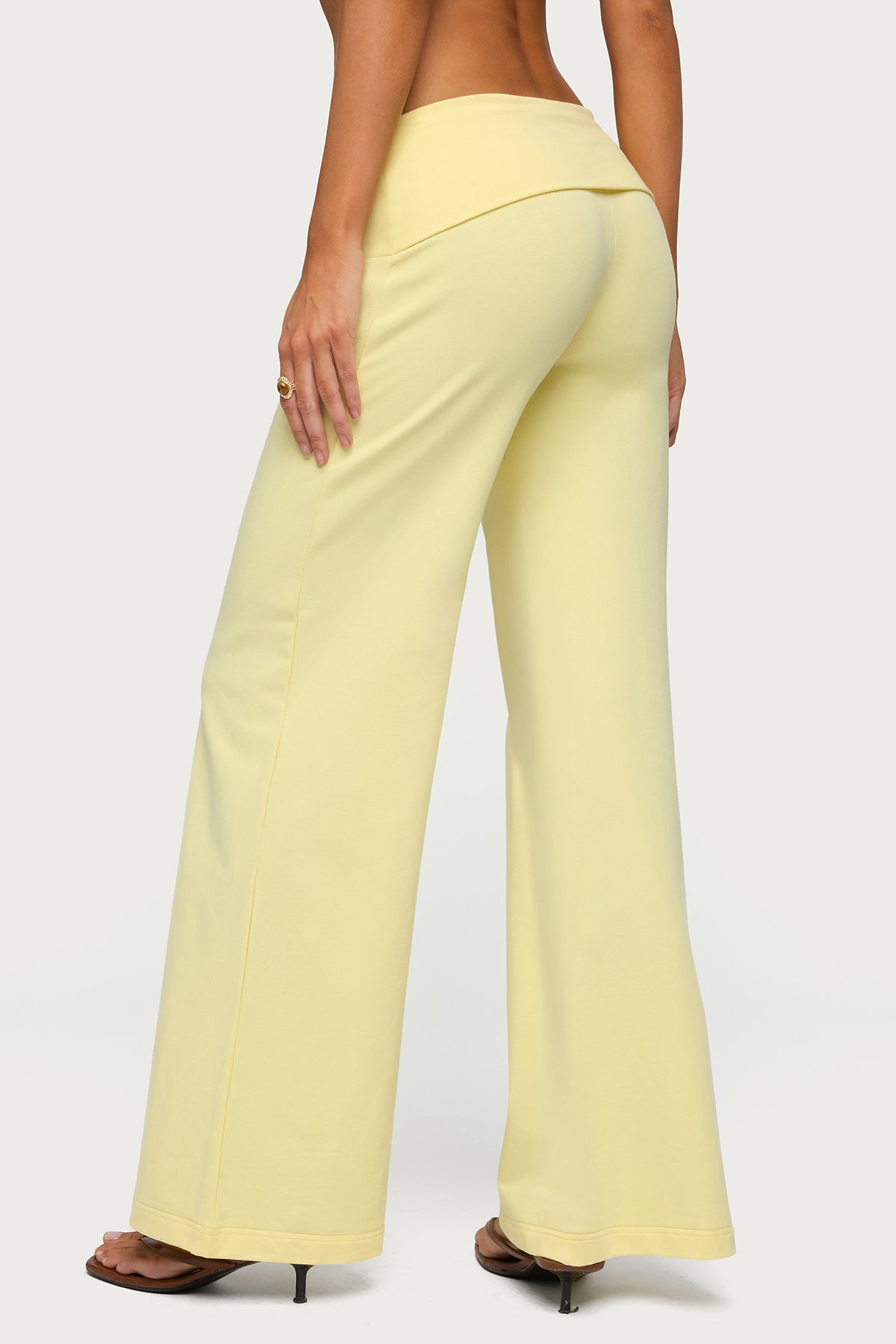 Wide Leg Foldover Pants