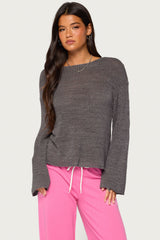 Drop Shoulder Light Knit Sweater