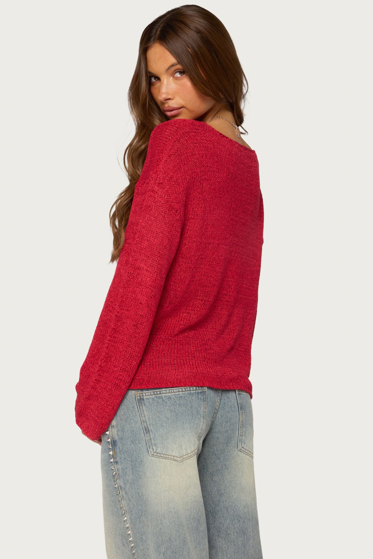 Drop Shoulder Light Knit Sweater