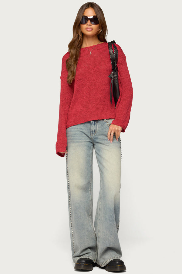 Drop Shoulder Light Knit Sweater