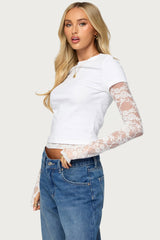 Layered Lace Sleeve Top