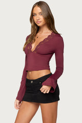 Tina Lacey Plunge Neck Top