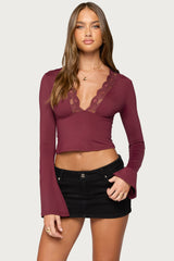 Tina Lacey Plunge Neck Top
