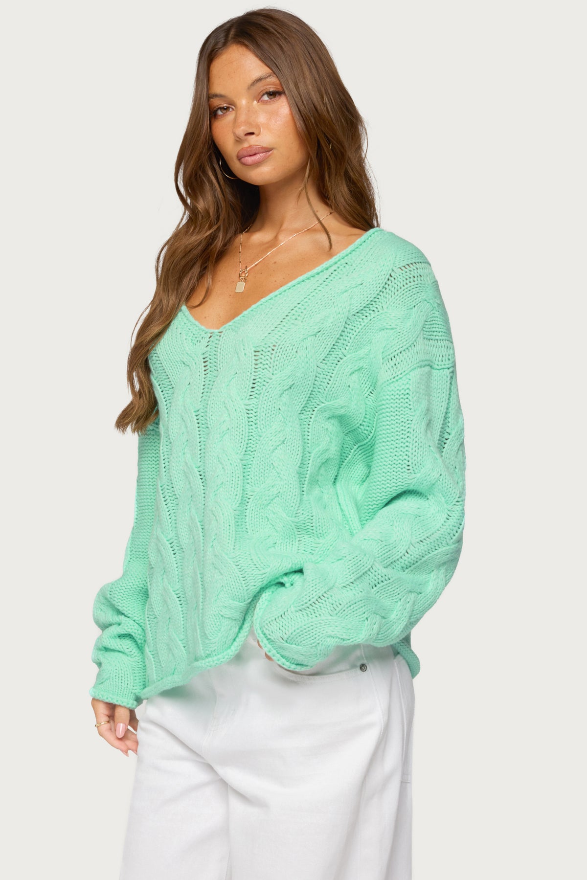 Inga Oversized Cable Knit Sweater