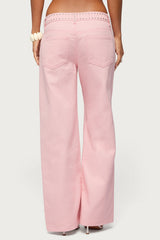 Quincy Studded Low Rise Baggy Jeans