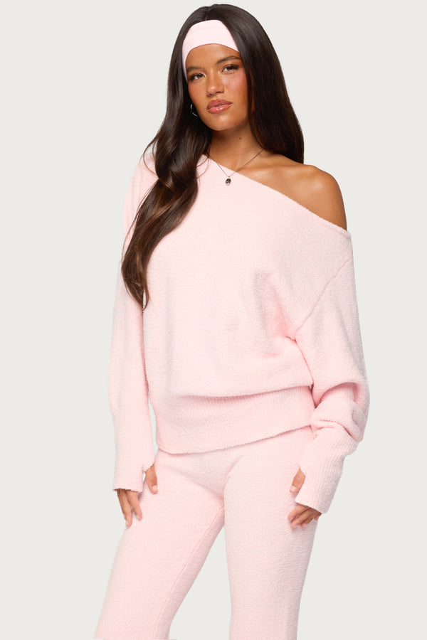 Plush Oversized Asymmetric Sweater