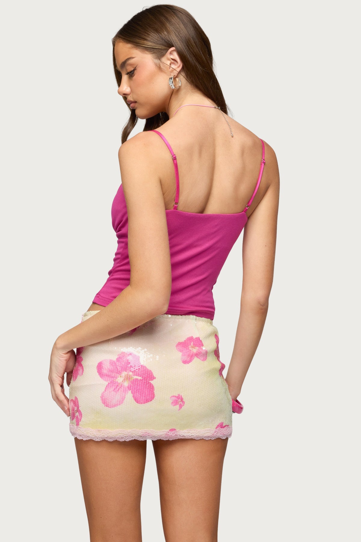 Layered Bra Cowl Neck Top