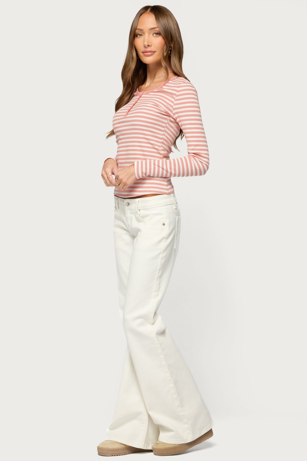 Roma Striped Henley Top