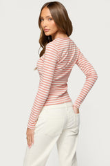 Roma Striped Henley Top